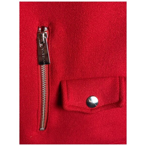 ANINE BING Red Moto Jacket Women's Size M Zip Front Biker Coat - Picture 5 of 9